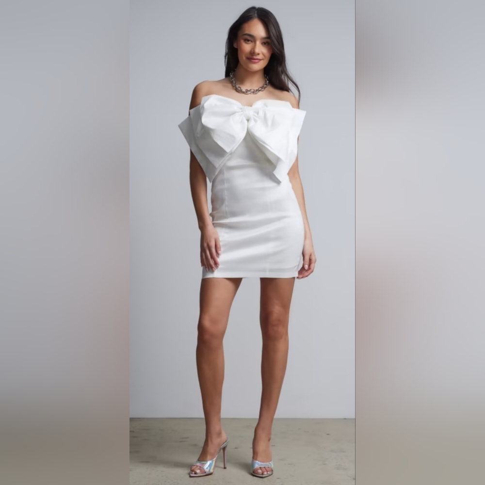 New York & Company Strapless White Dress